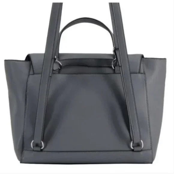 ALFANI mixed metal faux-leather women's backpack crossbody bag - GREY - Picture 2 of 9